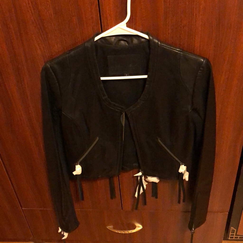 Brand New Linea Pelle Cropped Leather Jacket